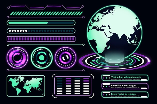 Colección de infografía futurista