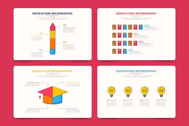 Colección de infografías de educación.