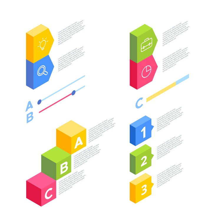 Vector gratuito colección de infografías isométricas de negocios