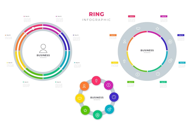 Vector gratuito colección infográfica de anillos