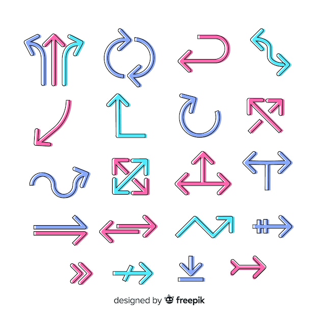 Colección infográfica de flechas