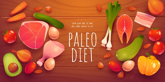 Vector gratuito colección de ingredientes de la dieta paleo