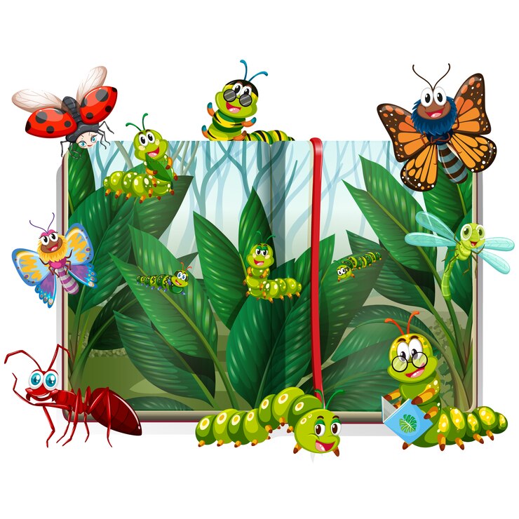 Vector gratuito colección de insectos a color