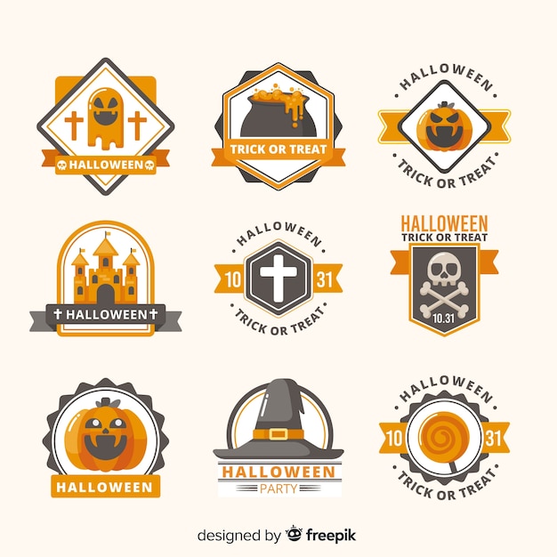 Vector gratuito colección de insignia de halloween