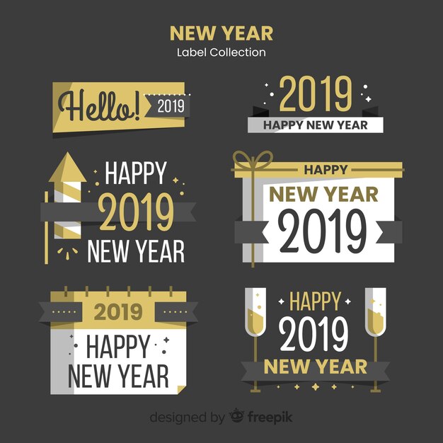 Colección de insignias de año nuevo 2019