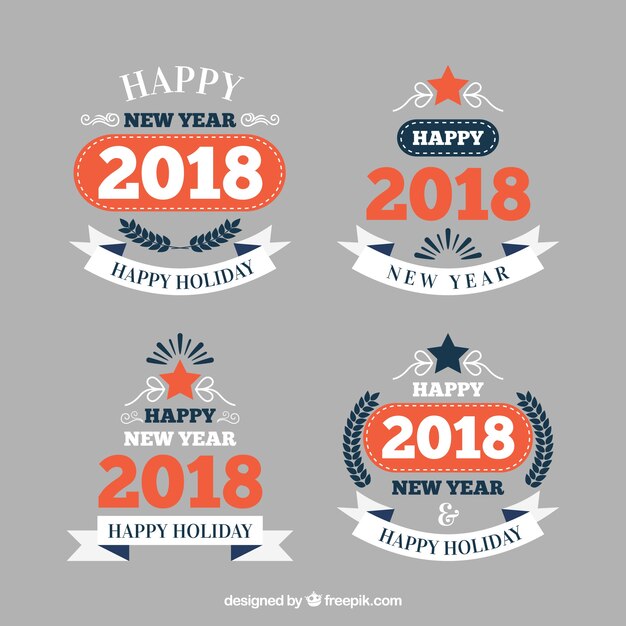 Colección de insignias de año nuevo