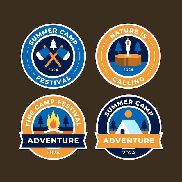 Colección de insignias de aventuras planas