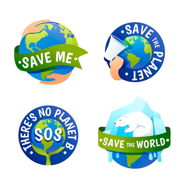 Colección de insignias de cambio climático degradado