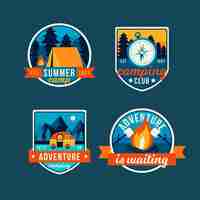 Vector gratuito colección de insignias de camping vintage