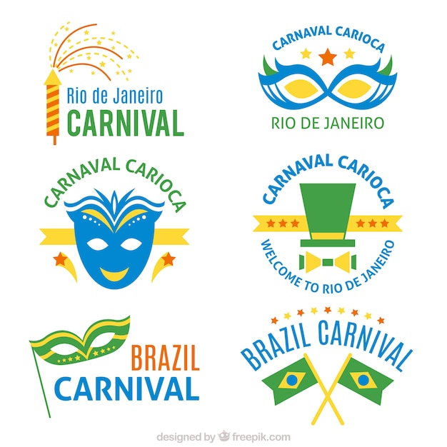 Colección de insignias de carnaval de brasil