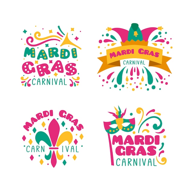 Vector gratuito colección de insignias de carnaval