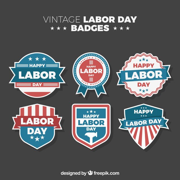 Colección de insignias de celebración del día del trabajo