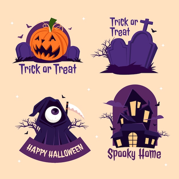 Vector gratuito colección de insignias para la celebración de halloween