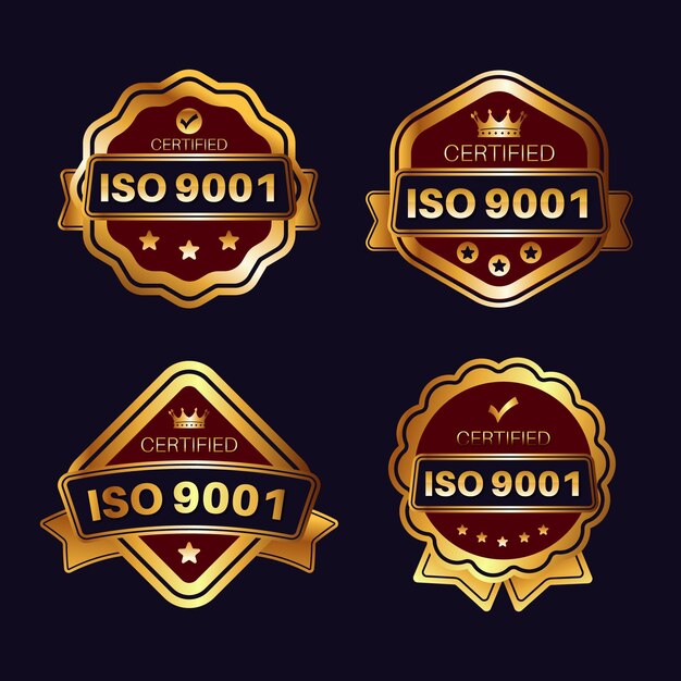 Colección de insignias de certificación iso