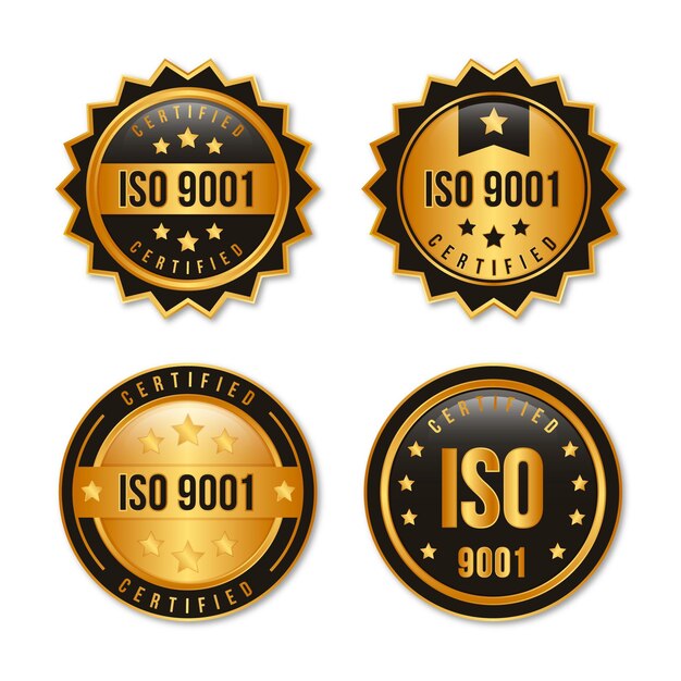 Colección de insignias de certificación iso