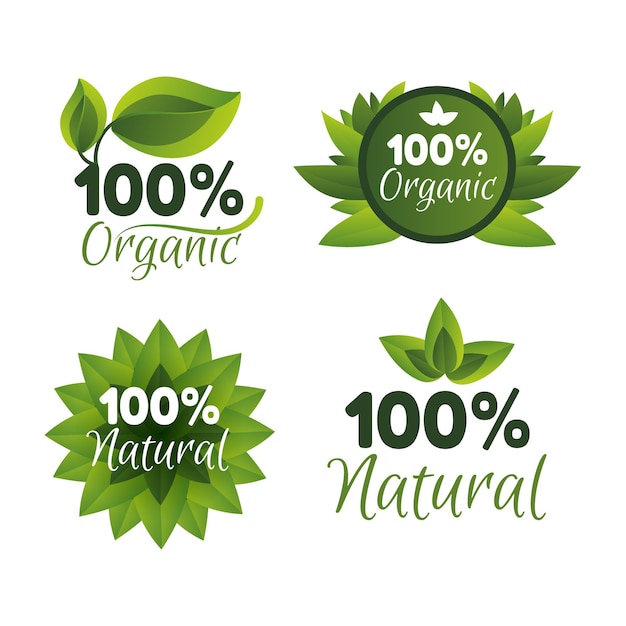 Colección de insignias cien por cien naturales