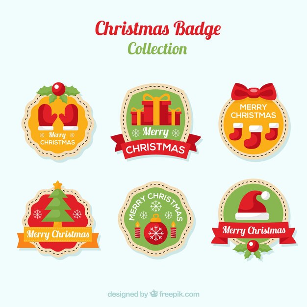Colección de insignias decorativas de navidad 