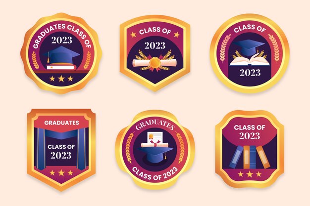Colección de insignias de degradado para la graduación de la clase de 2023