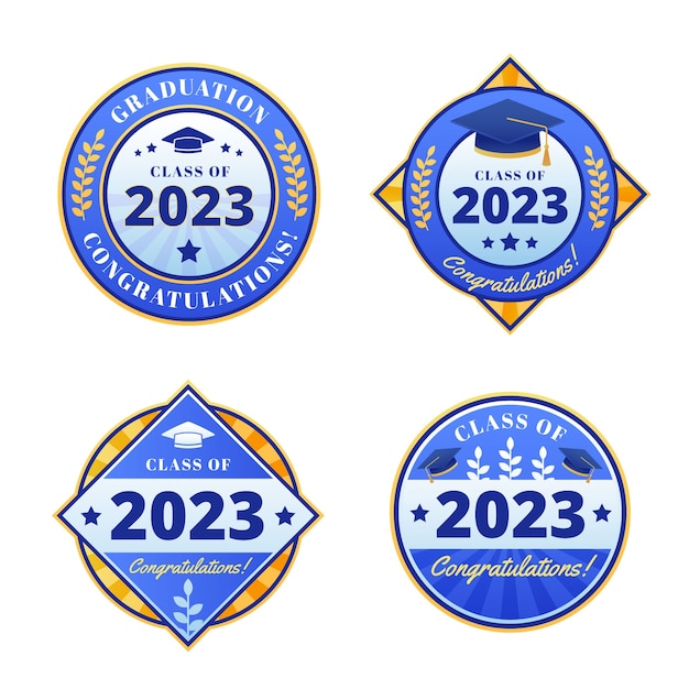 Colección de insignias de degradado para la graduación de la clase de 2023