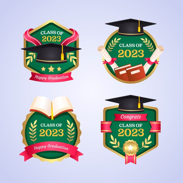 Colección de insignias de degradado para la graduación de la clase de 2023