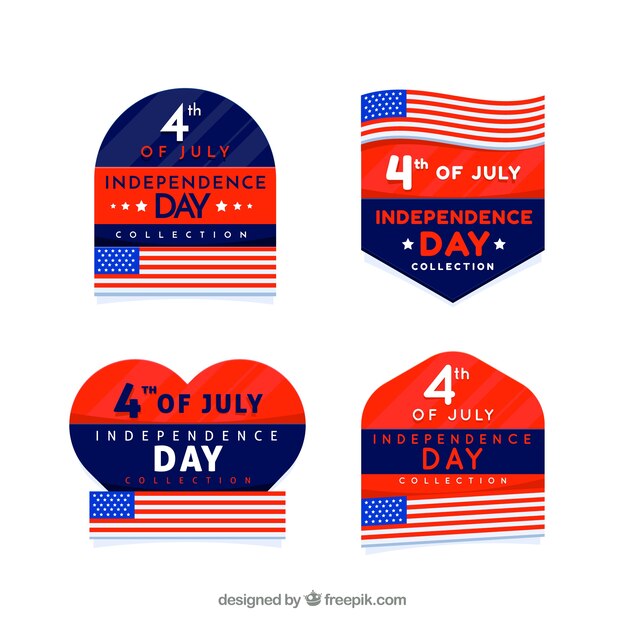 Colección de insignias del día de la independencia de ee.uu.
