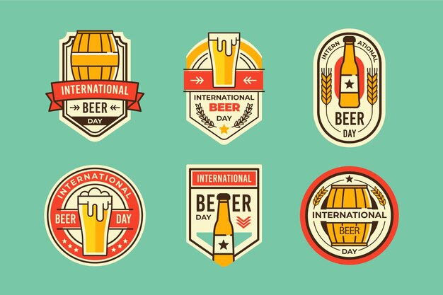 Colección de insignias del día internacional de la cerveza