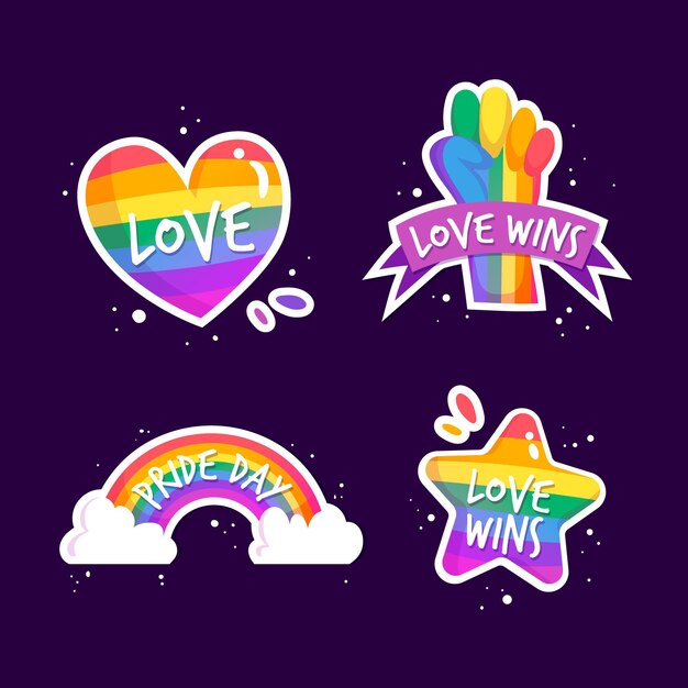 Colección de insignias del día del orgullo