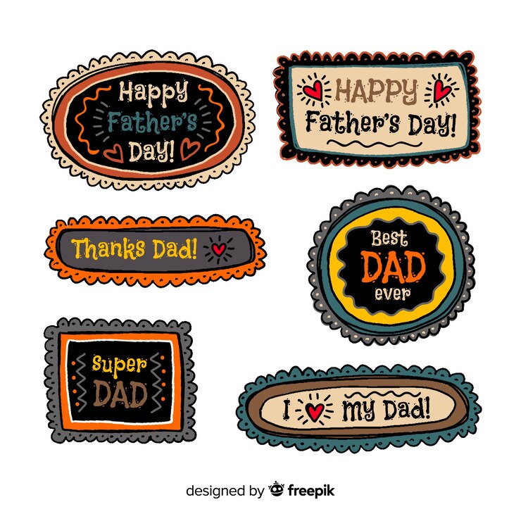 Vector gratuito colección de insignias del día del padre
