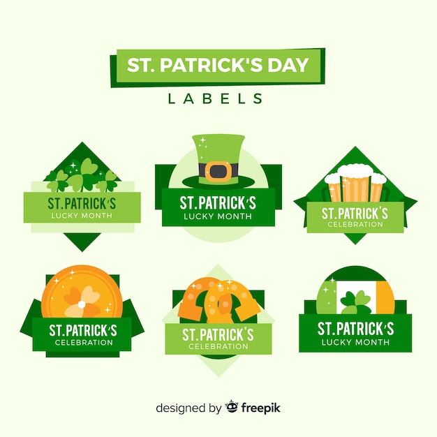 Vector gratuito colección de insignias de día de san patricio