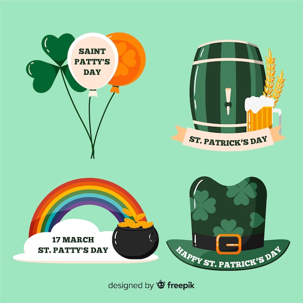 Vector gratuito colección de insignias del día de san patricio