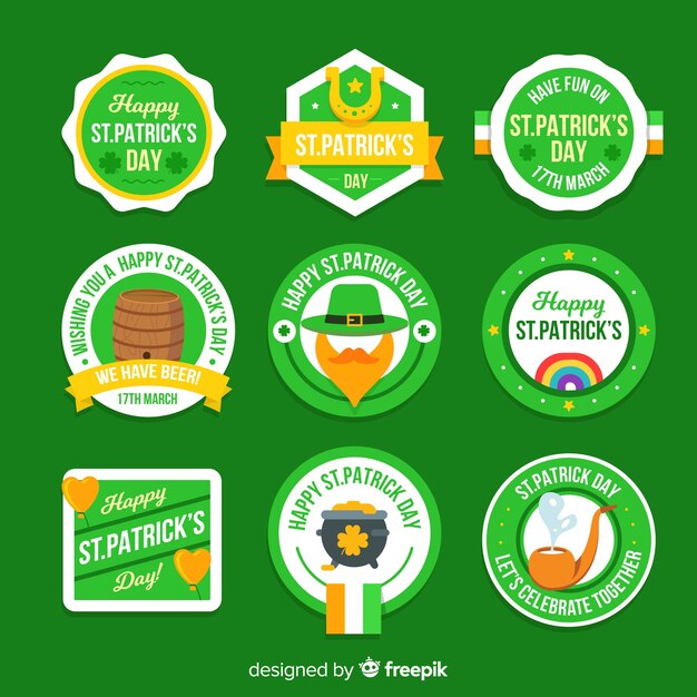 Colección de insignias del día de san patricio