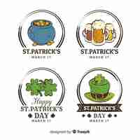 Vector gratuito colección de insignias del día de san patricio