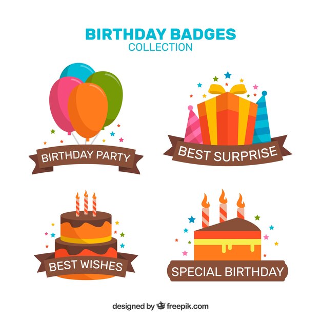 Colección de insignias especiales de cumpleaños