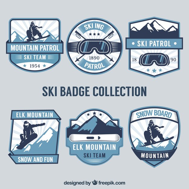 Colección de insignias de esquí