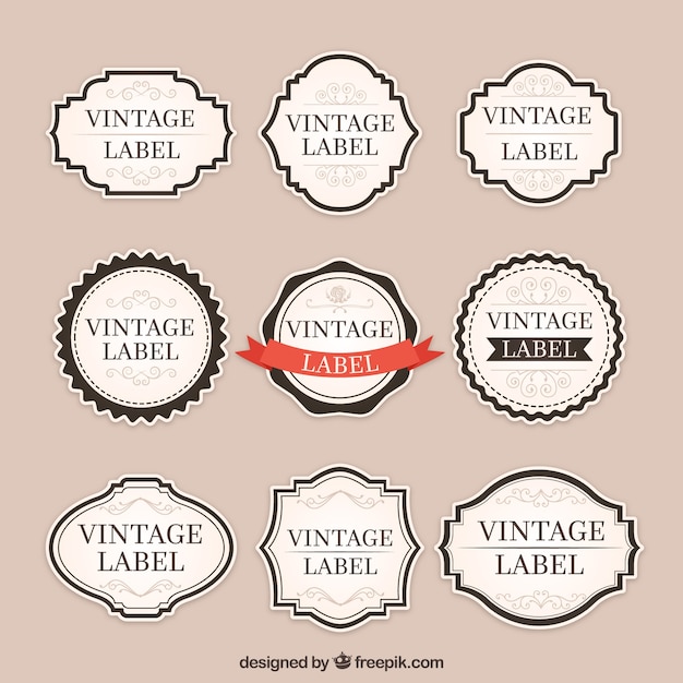 Vector gratuito colección de insignias con estilo vintage