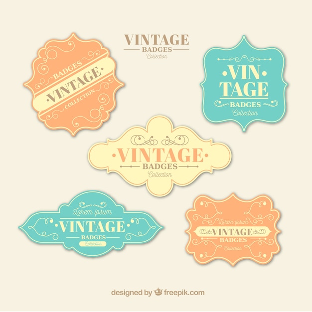 Vector gratuito colección de insignias en estilo vintage