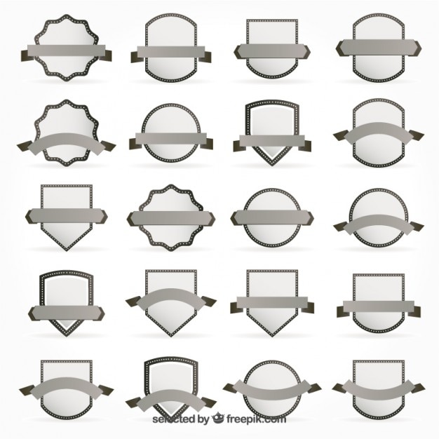 Vector gratuito colección de insignias grises