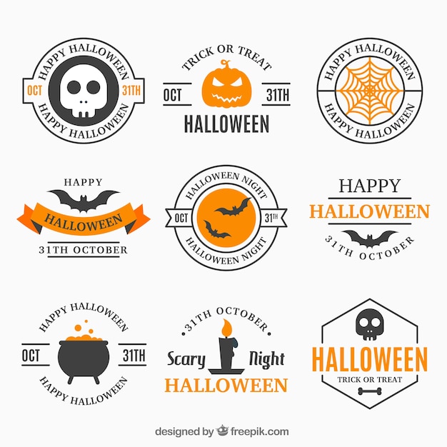 Vector gratuito colección de insignias de halloween