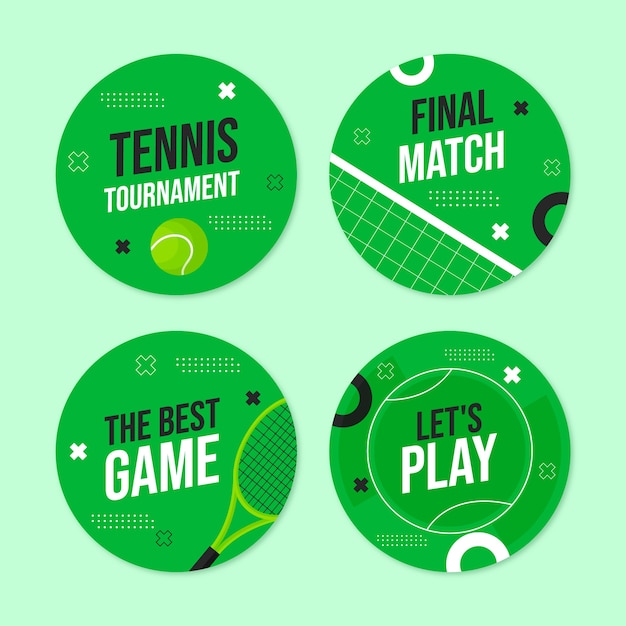Vector gratuito colección de insignias de juego de tenis