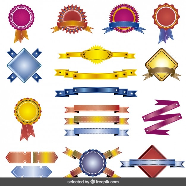 Colección de insignias con lazos