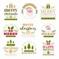 Vector gratuito colección de insignias de letras navideñas