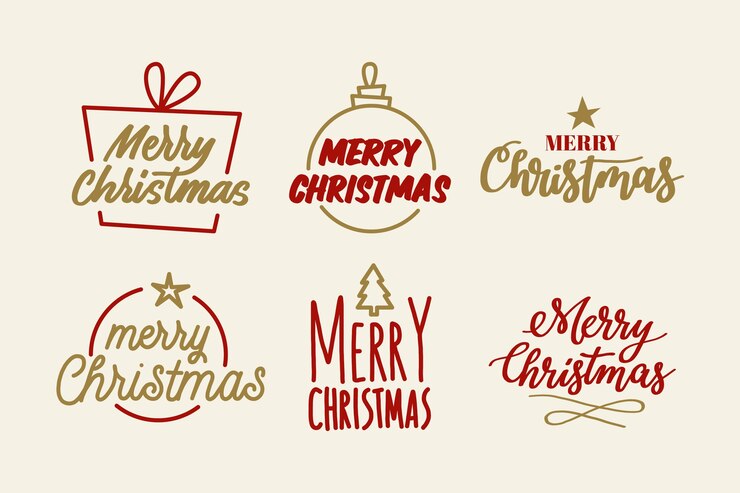Vector gratuito colección de insignias de letras navideñas