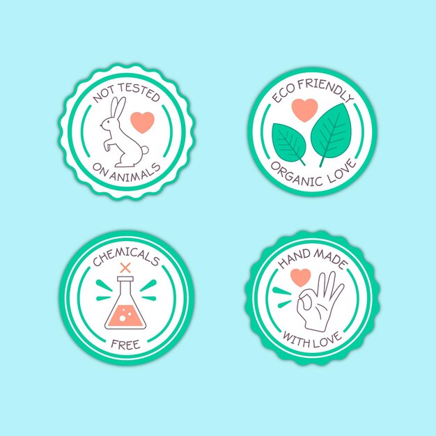 Colección de insignias libres de crueldad