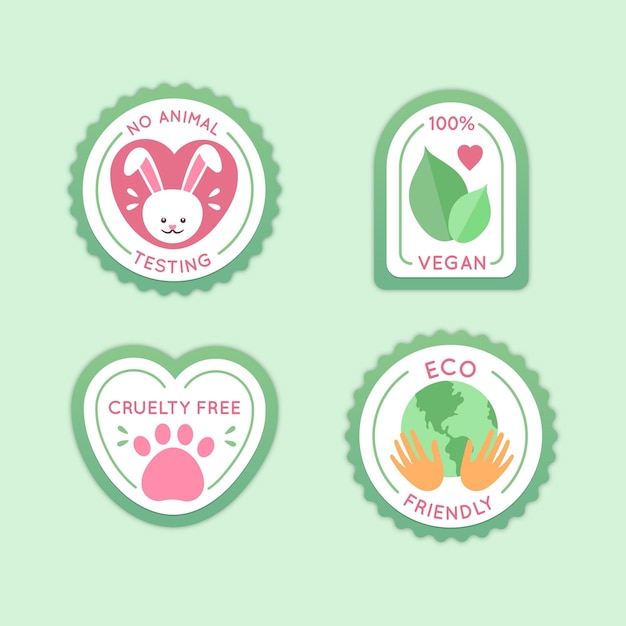 Colección de insignias libres de crueldad
