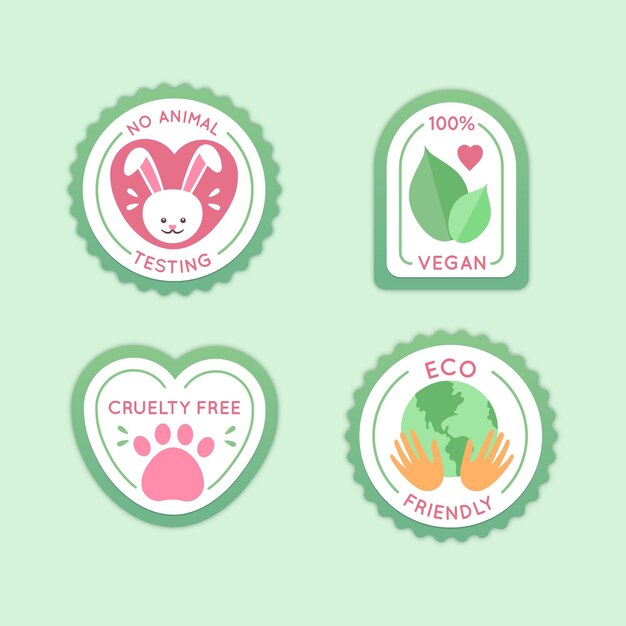 Colección de insignias libres de crueldad