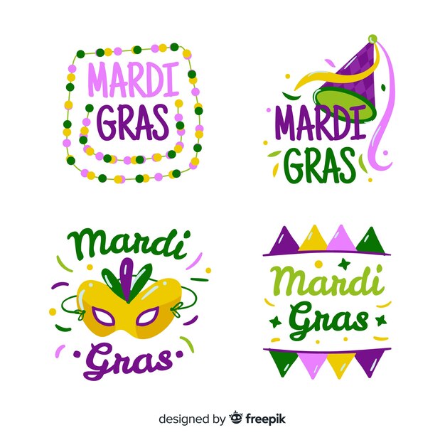 Colección de insignias de mardi gras