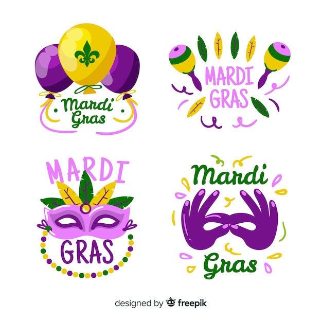 Colección de insignias de mardi gras