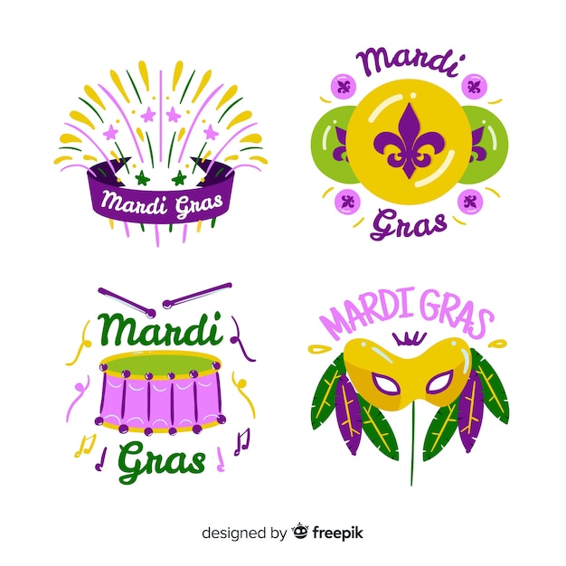 Colección de insignias de mardi gras