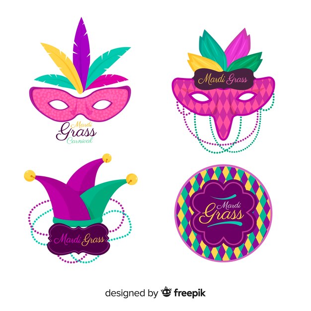 Colección de insignias de mardi gras