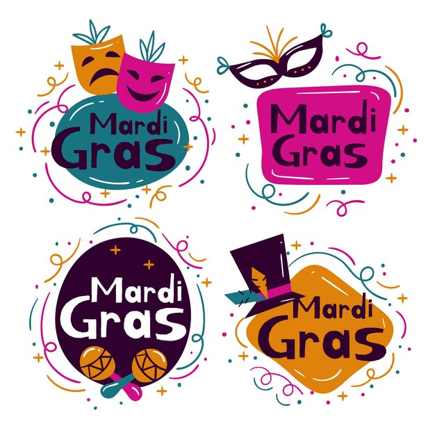 Colección de insignias de mardi gras